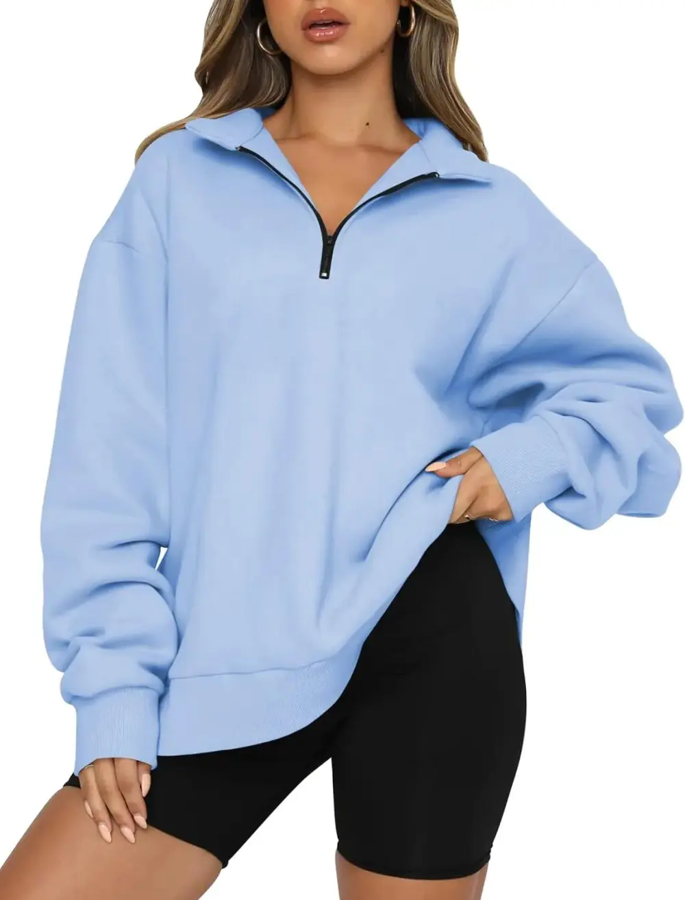 Oversized Sweatshirts Half Zip Pullover Long Sleeve