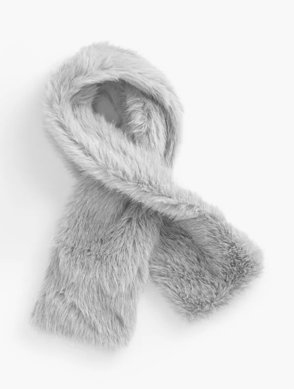 Metallic Faux Fur Scarf