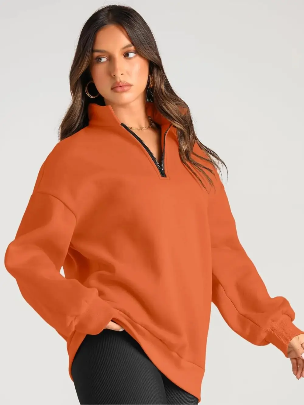 Oversized Sweatshirts Half Zip Pullover Long Sleeve