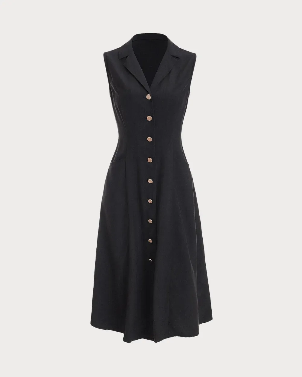 Black Button Lunch Dress