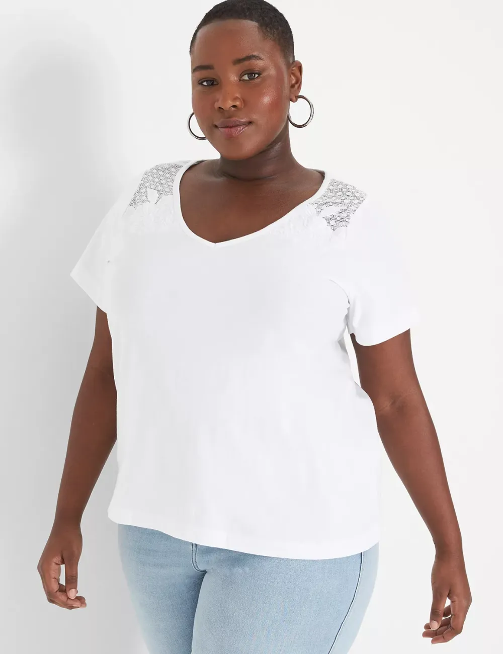 Flutter-Sleeve Embroidered Tee