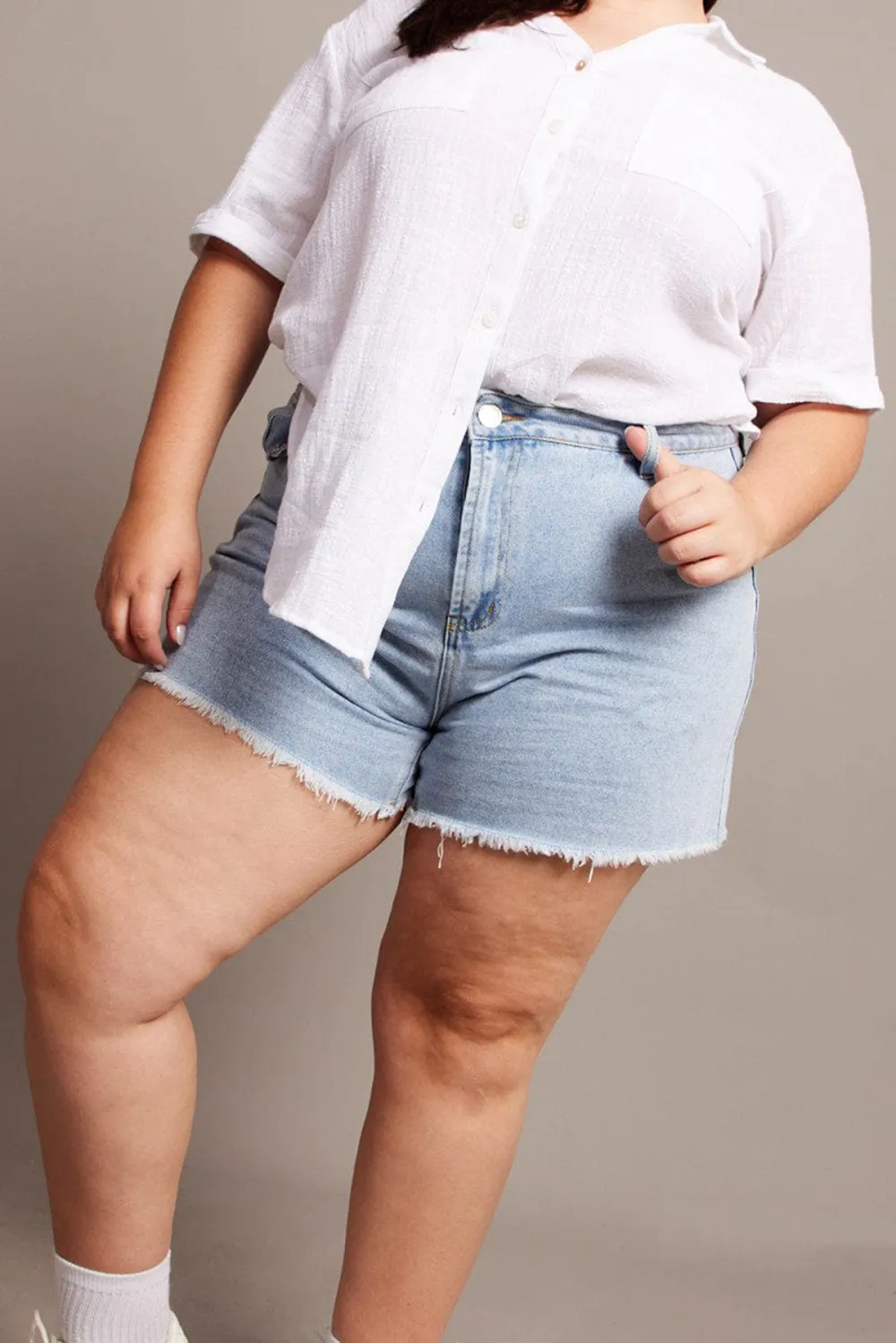 Denim Relaxed Shorts High Rise