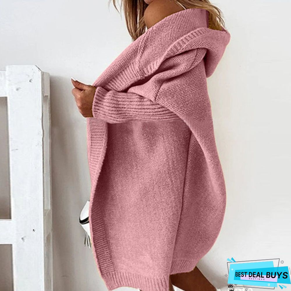 Women's Casual Cardigan Soft Hoodie Oversized Knitted Sweater