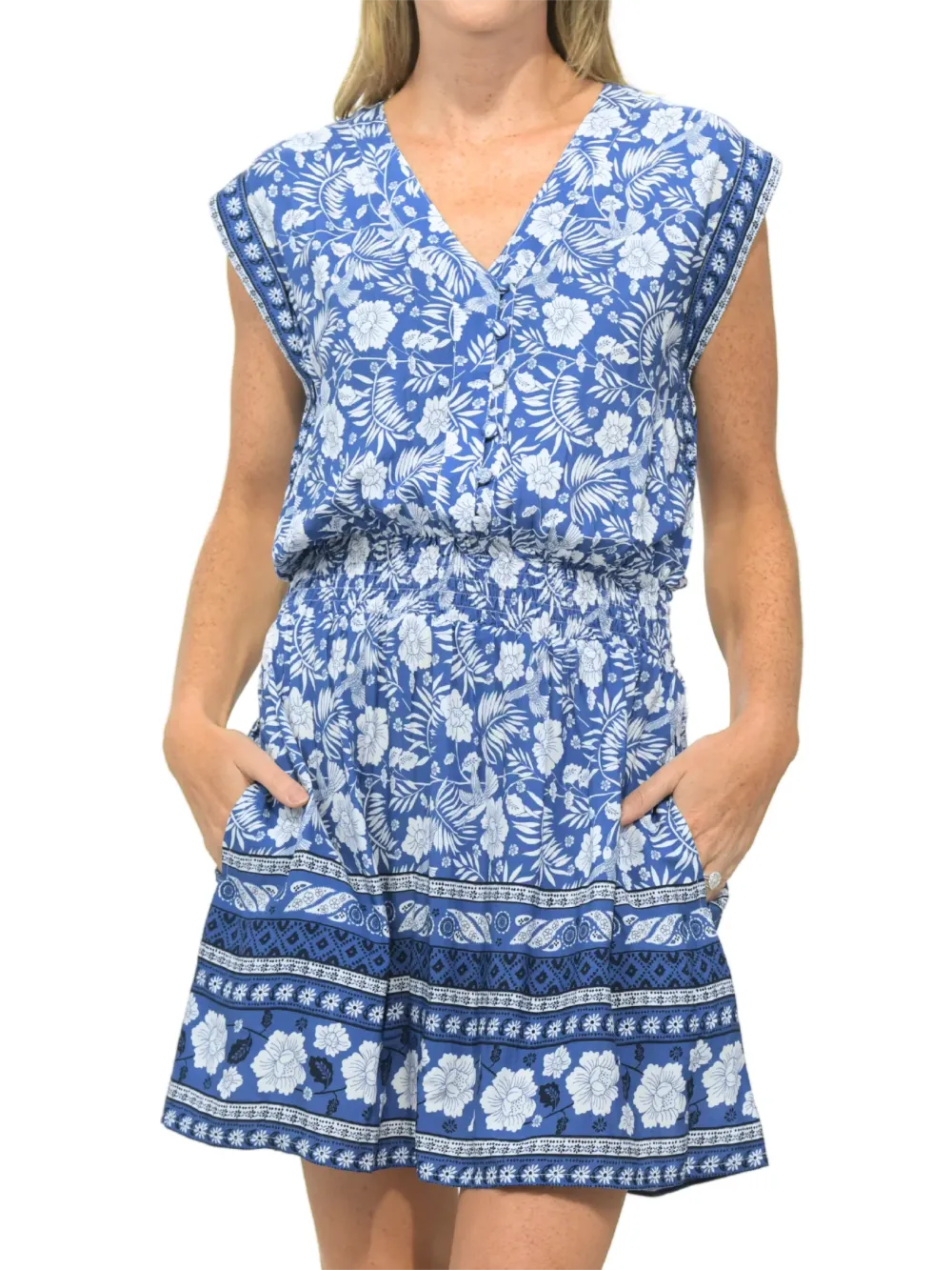 Anna Dress / Indigo Tropical