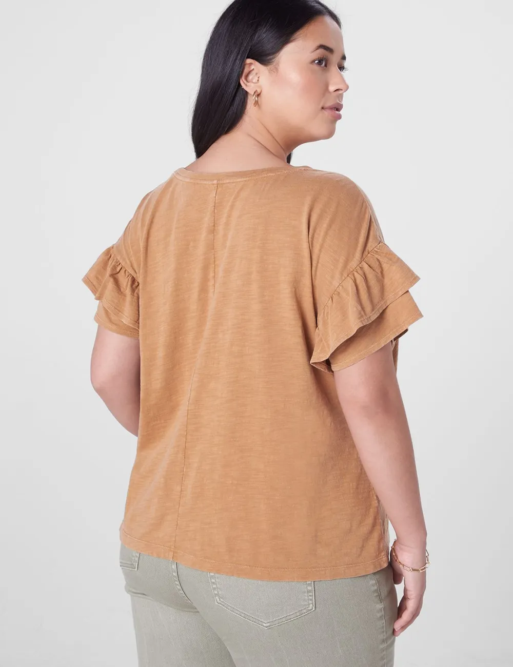 Crew-Neck Ruffle Tee