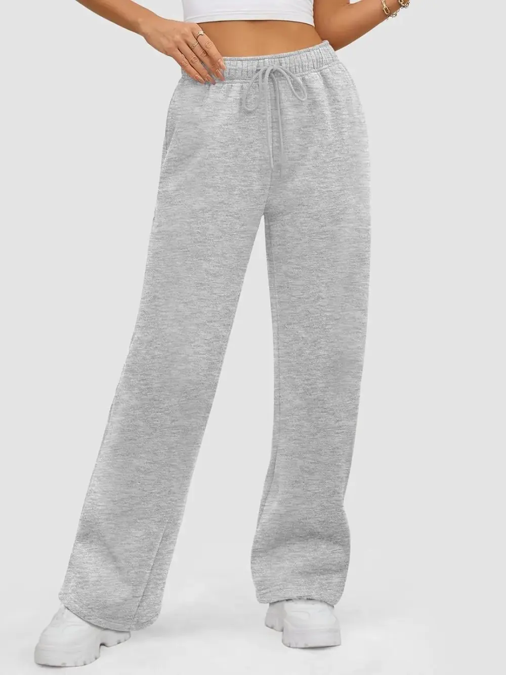 Baggy Sweatpant Fleece Lined Straight Leg Pants