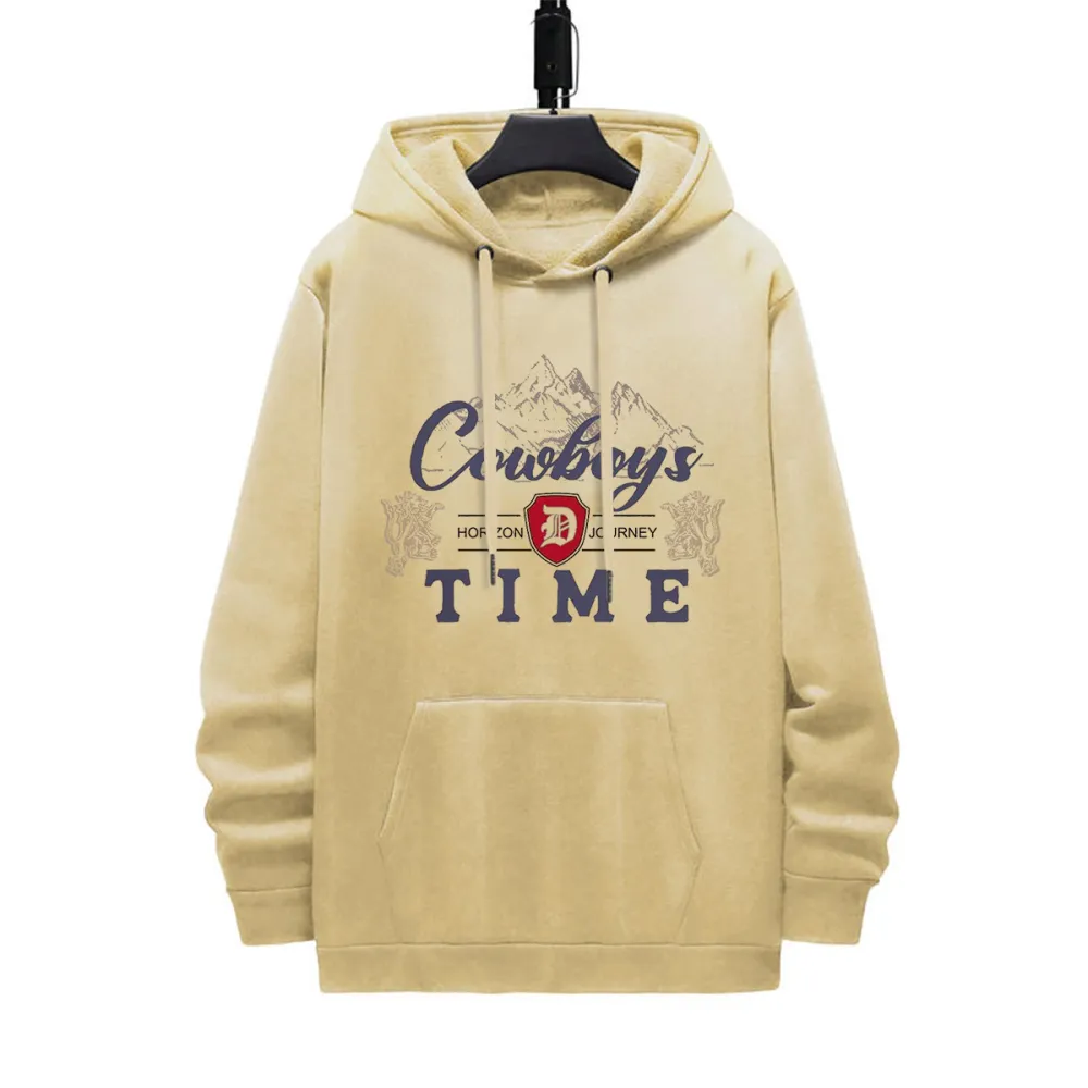 COWBOYS TIME PATTERN PRINTED HOODIE