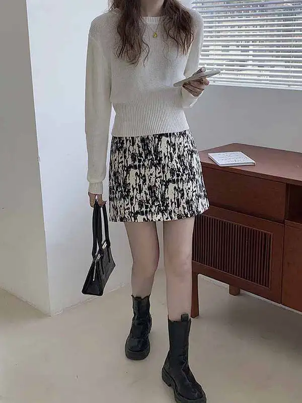 Simple Solid Color Round-Neck Long Sleeves Knitwear