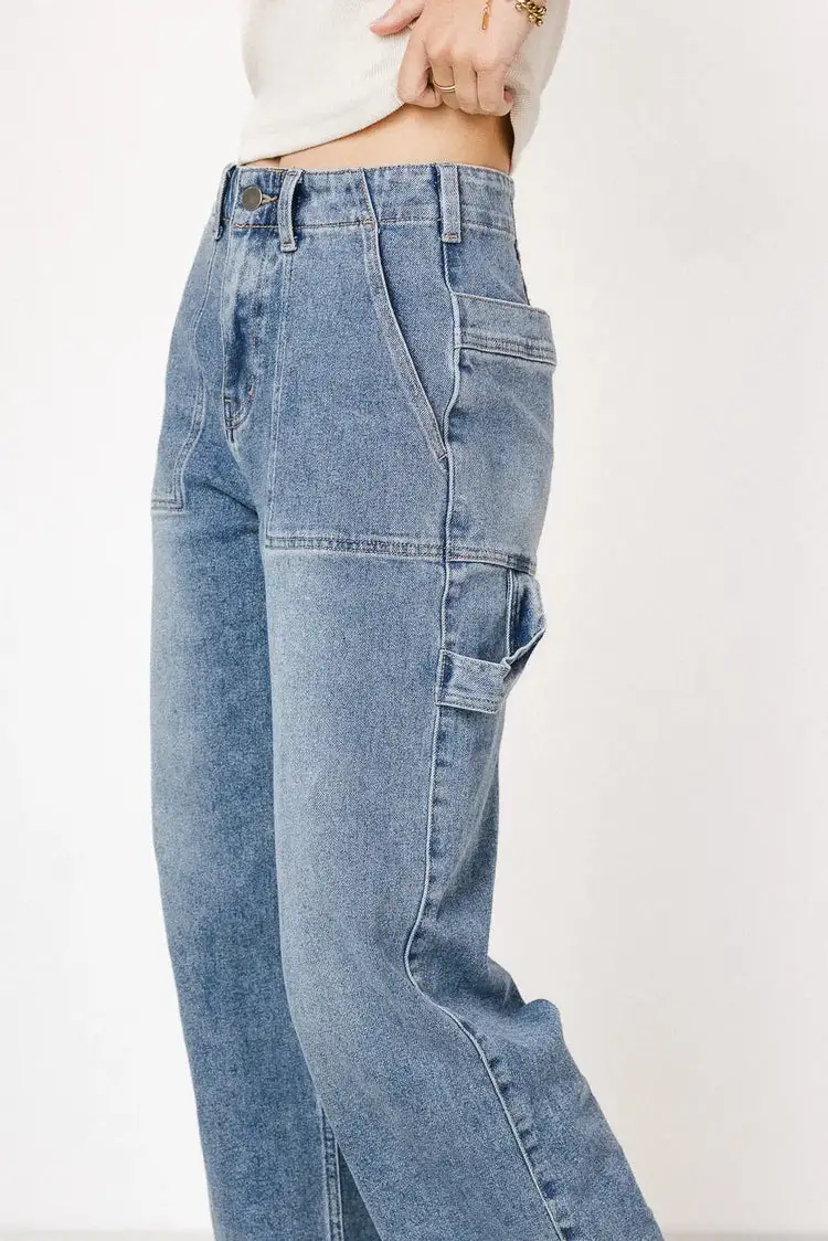 IMANI STRAIGHT LEG UTILITY JEANS