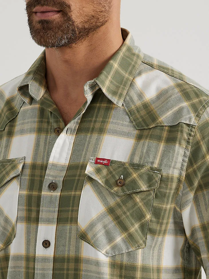 MEN'S COWBOY WASH PLAID SHIRT IN PHEASANT ORANGE