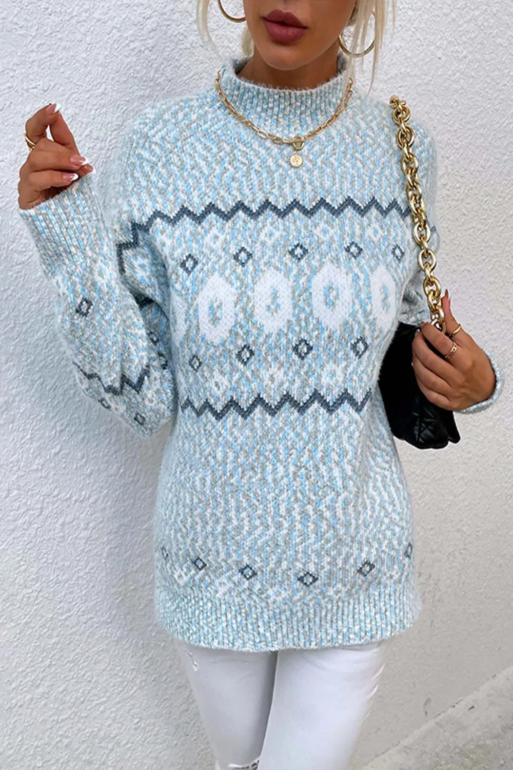 Wavy Striped Contrast Christmas Sweater