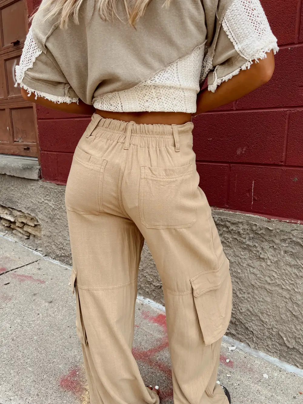 Adore You Taupe Utility Wide Leg Pants