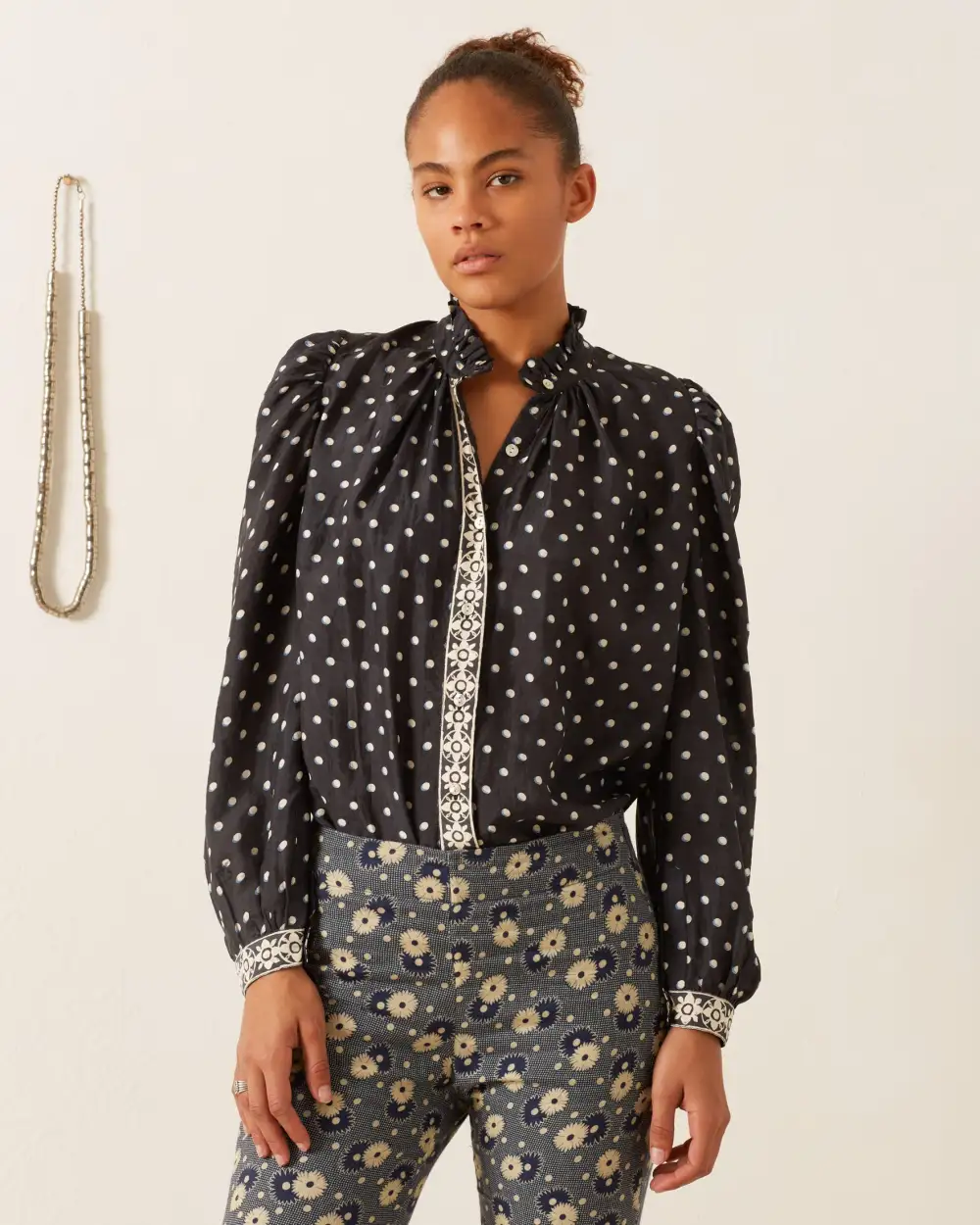 Annabel Raven Dot Silk Shirt