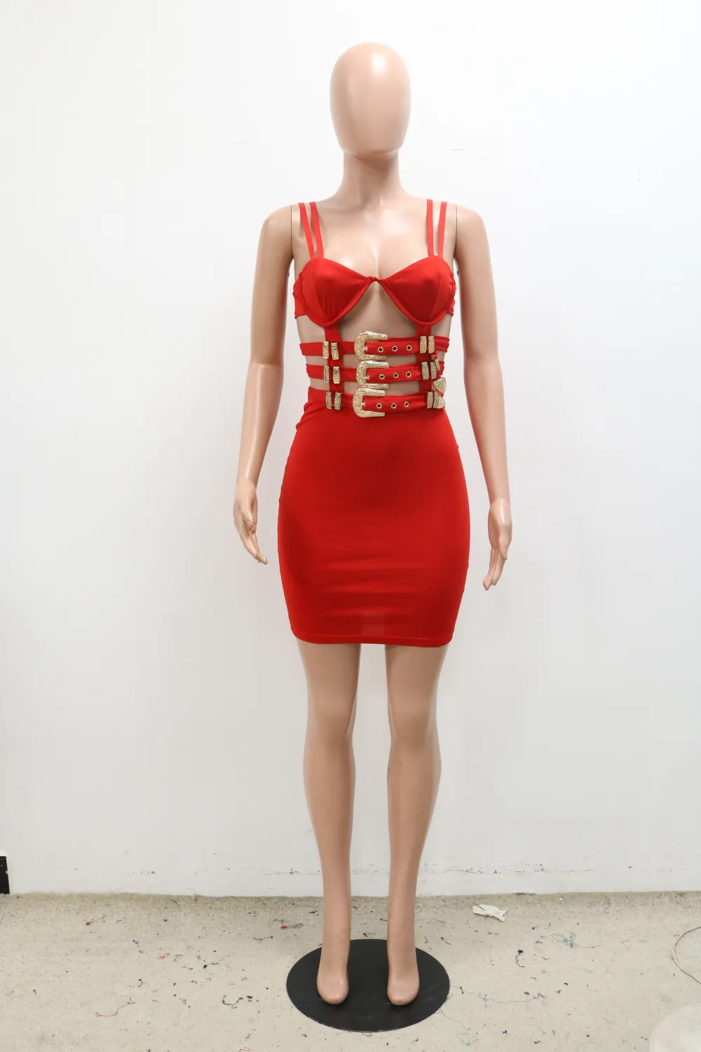 Women Summer Red Sexy Halter Sleeveless Solid Zippers Pencil Midi Dress