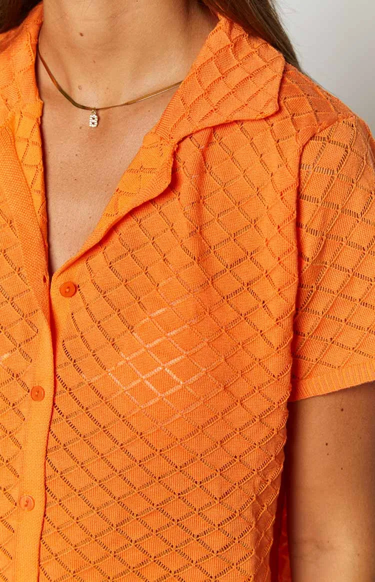 Zaida Orange Knit Top