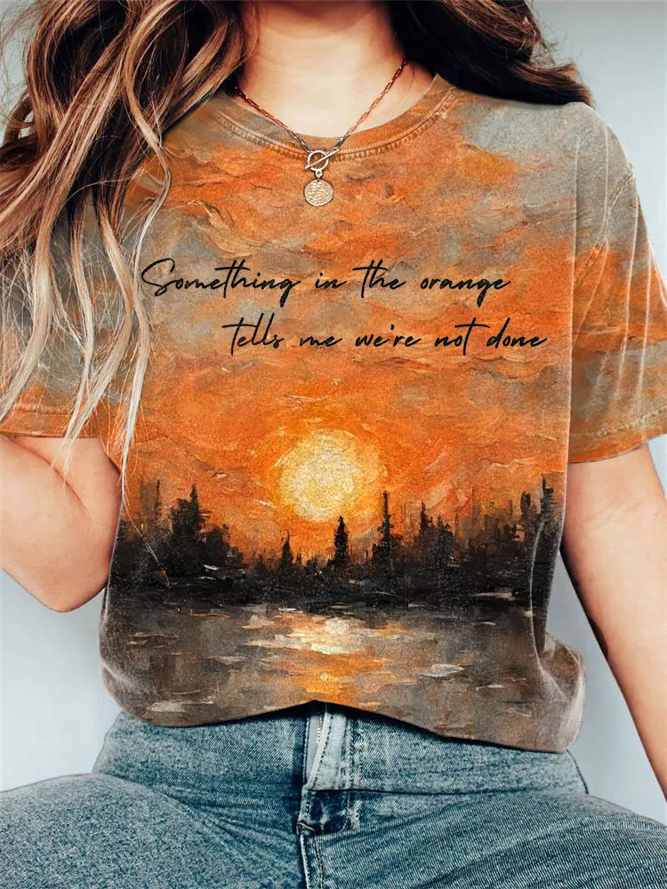 Women's Country Music Something In The Orange Print Vintage T-Shirt