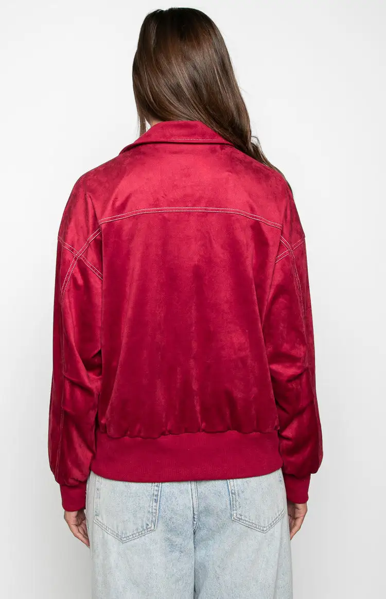 Lui Red Bomber Jacket