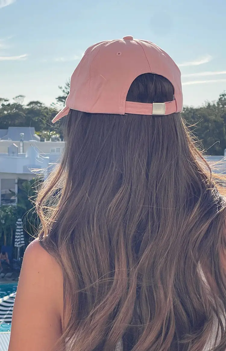 Liora Pink Embroidered Bow Baseball Cap