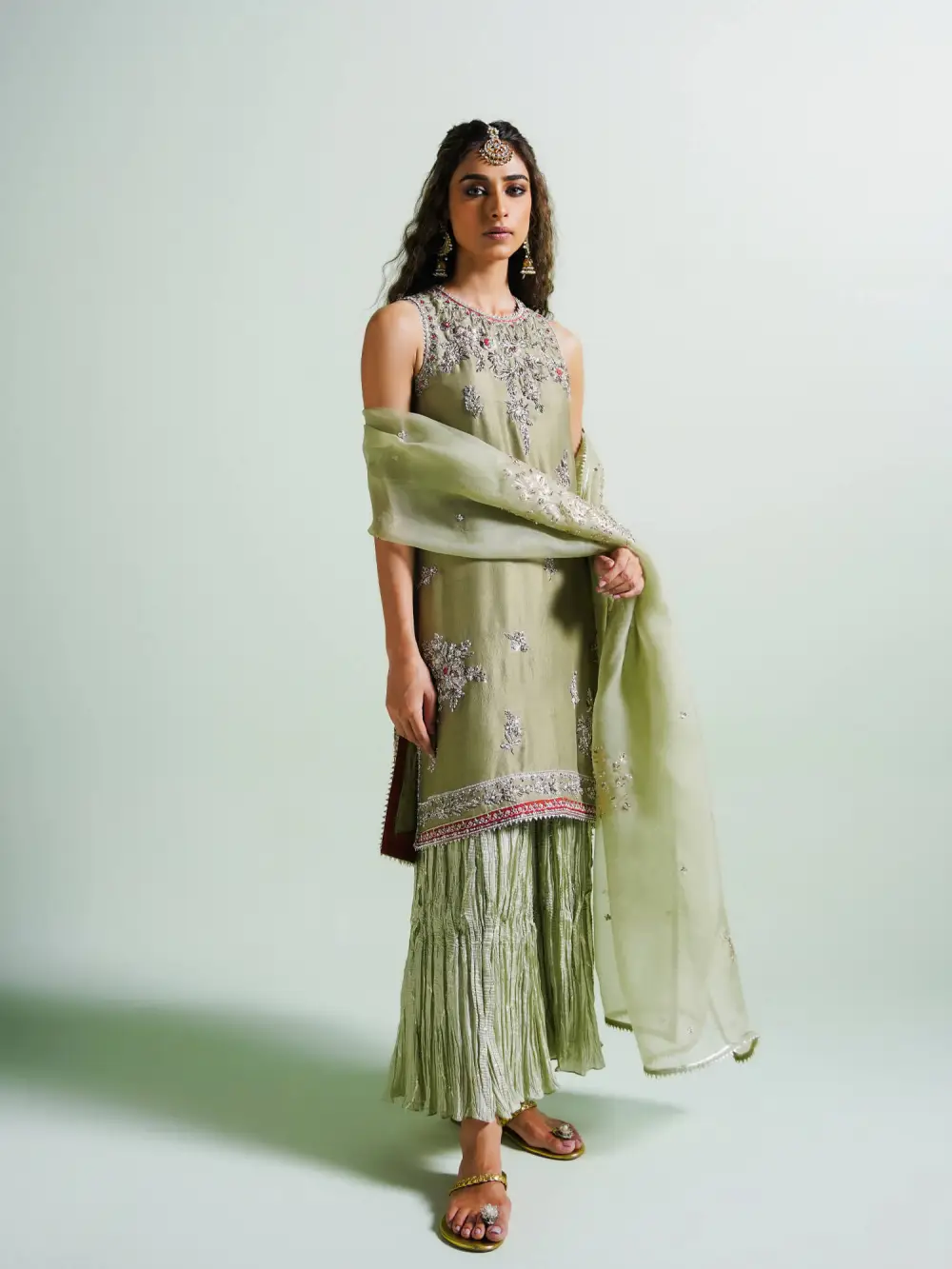 NATASHA KURTA W/ CRUSHED IZAAR & DUPATTA