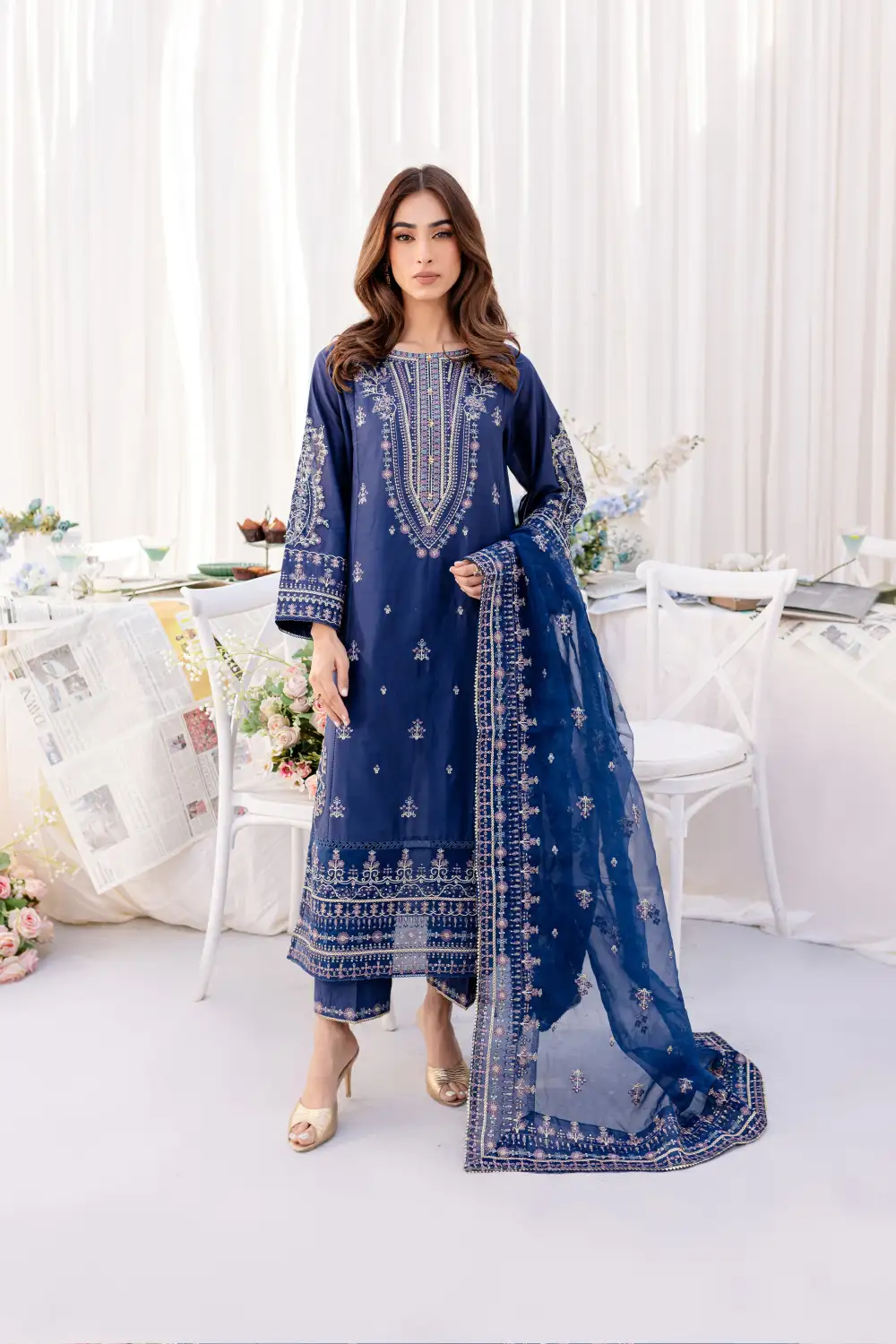 Serra 3Pc - Embroidered Lawn Dress