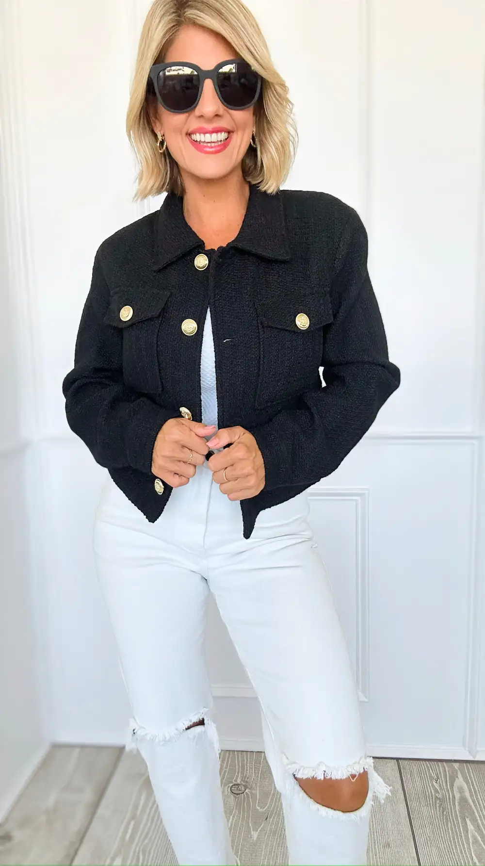 Luxe Textured Button-Up Jacket