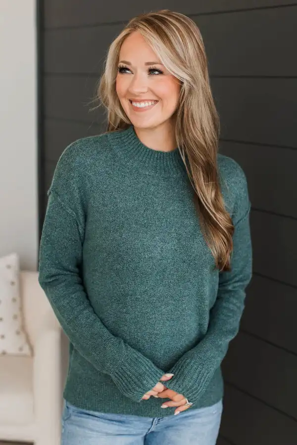 Looks Like Perfection Knit Sweater- Jade