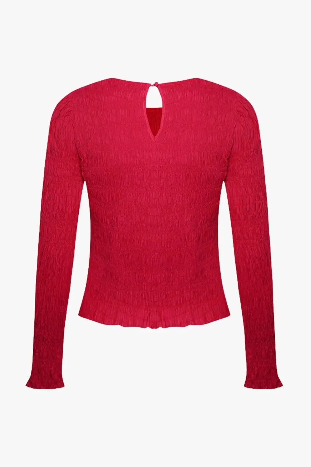 Dani Raspberry Shirred Ls Top