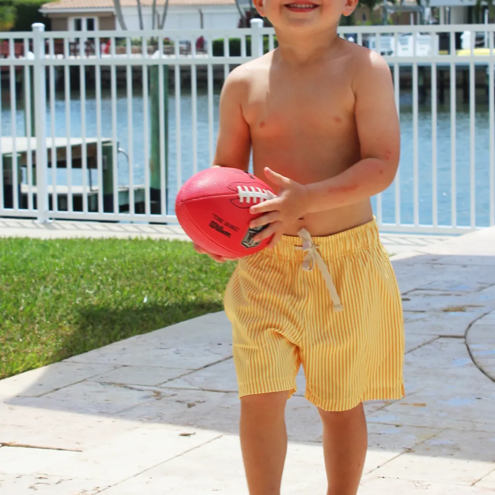 Boys Striped Swim-Yellow