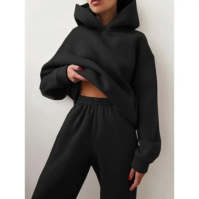 Women's Tracksuit Sweatsuit 2 Piece Street Winter Long Sleeve Fleece Thermal