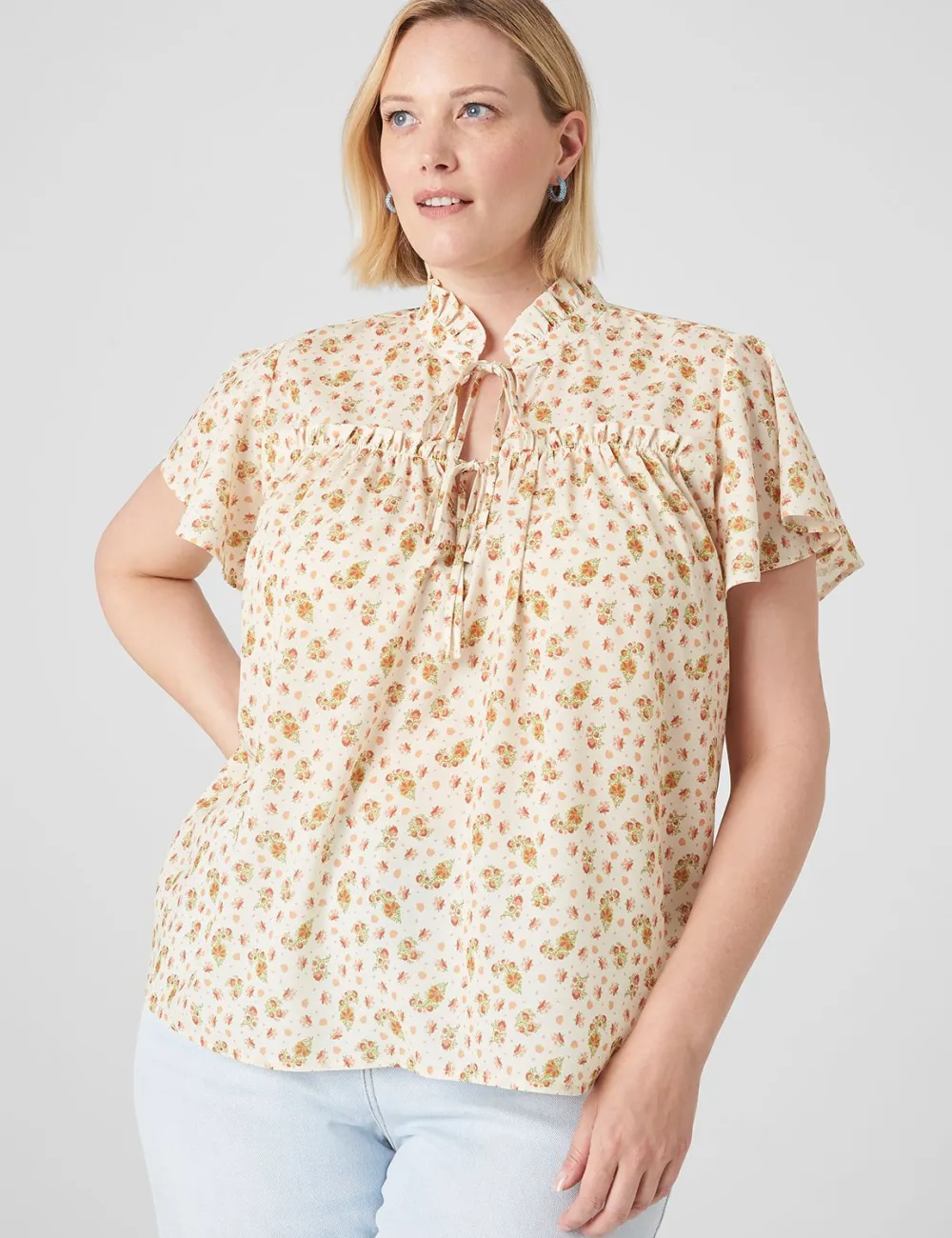 Short-Sleeve Double-Tie Top