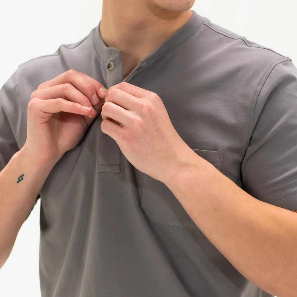 Short Sleeve Stretch Henley