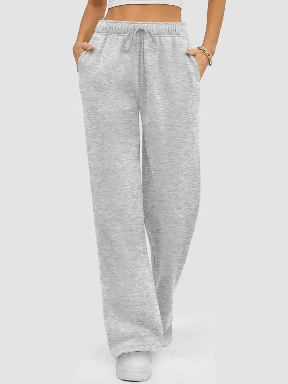 Baggy Sweatpant Fleece Lined Straight Leg Pants