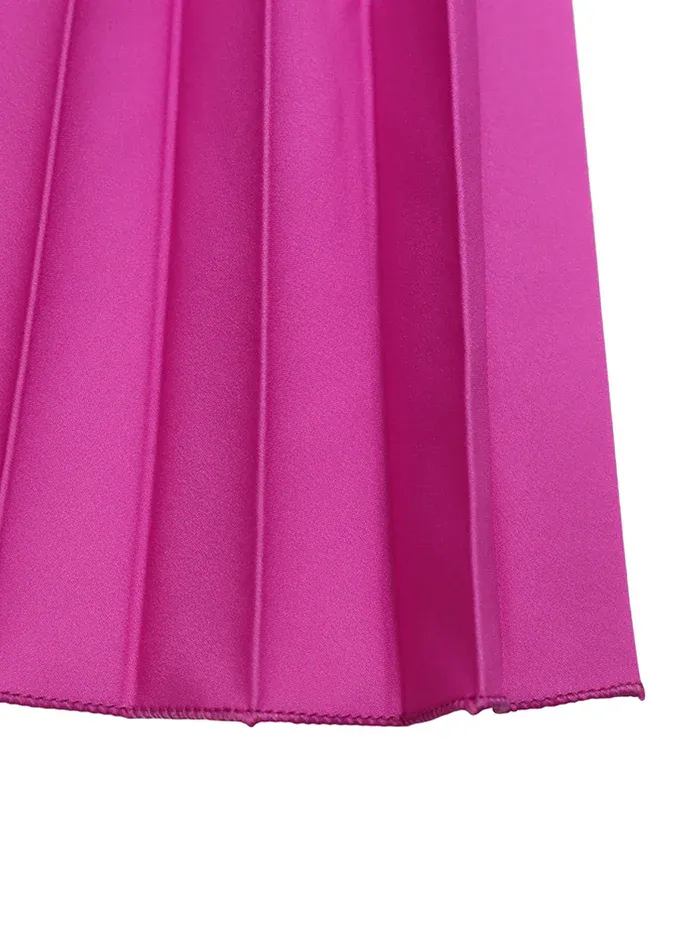 Gradient Color Pleated Hem Dress