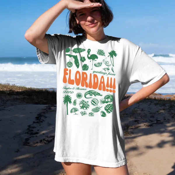 Women's Florida!!! Crew Neck Tee