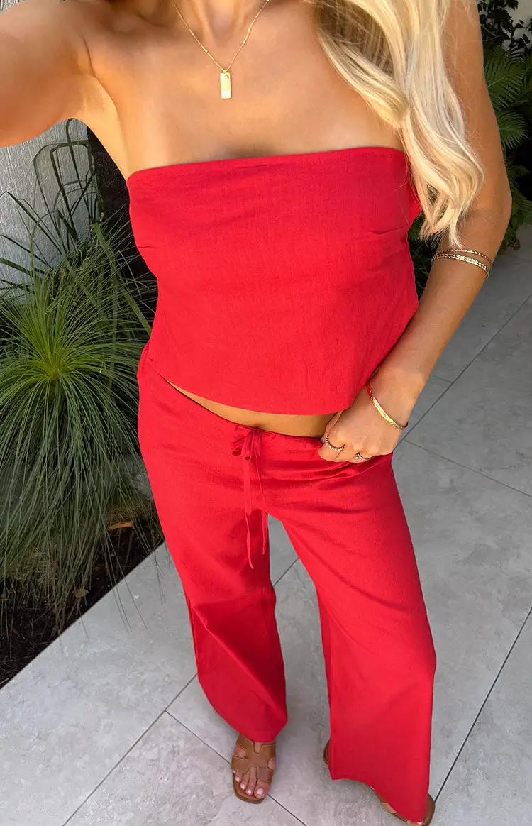 Ibiza Red Strapless Top