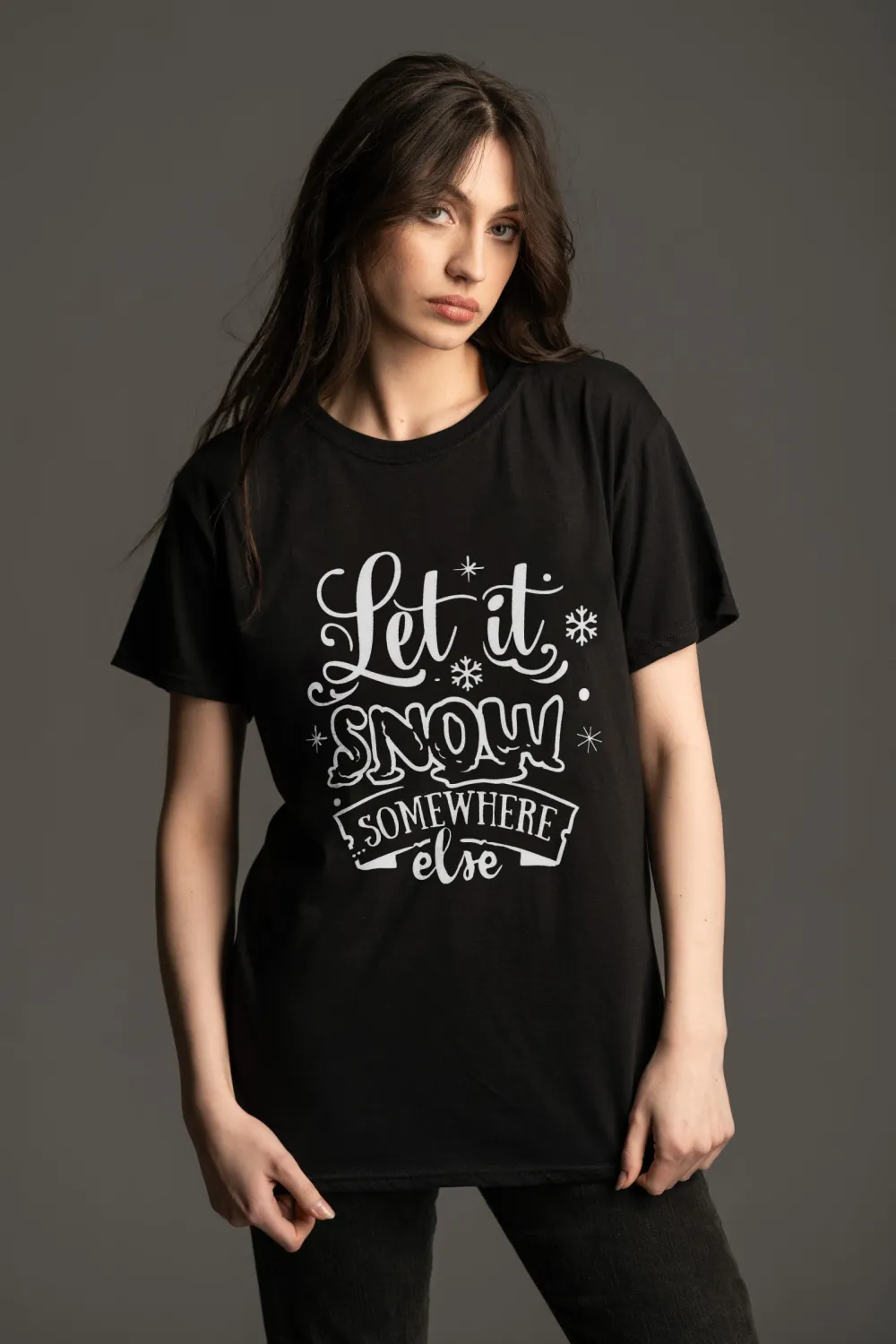 Women's letter and dice printed T-shirt