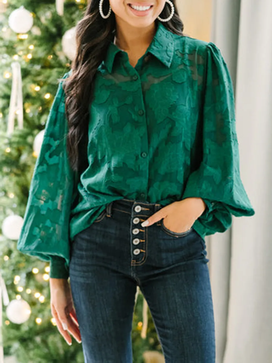 Emerald green textured shirt