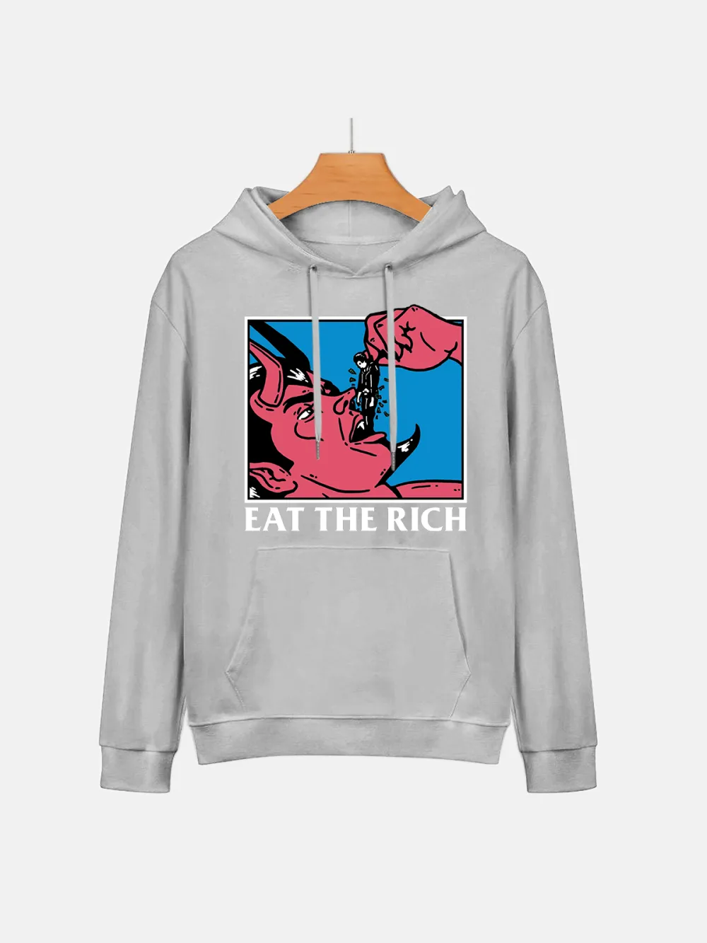 EAT THE RICH PATTERN PRINTED HOODIE