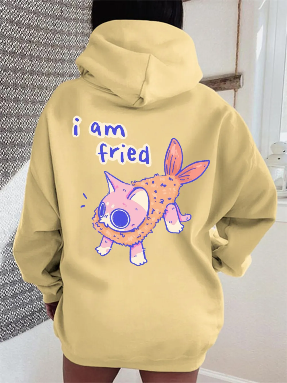 I AM FRIED PATTERN HOODIE