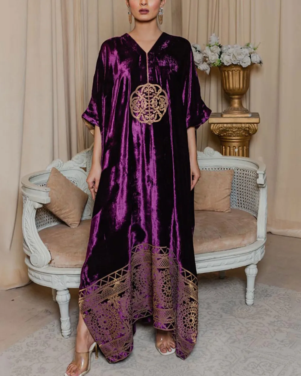 Purple Velvet kaftan