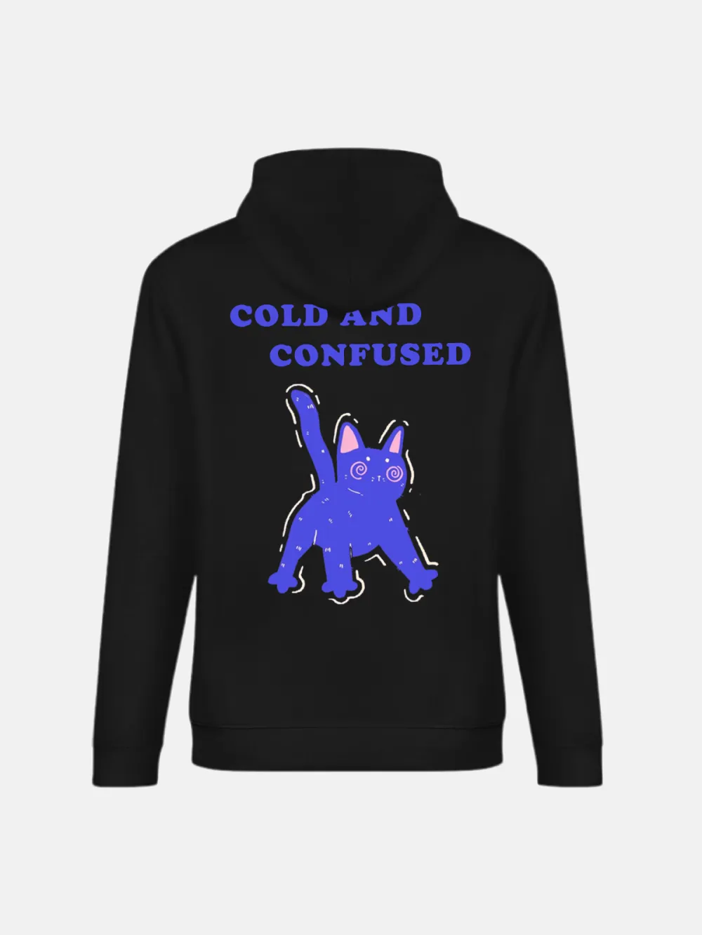 COLD N CONFUSED PATTERN PRINTED HOODIE