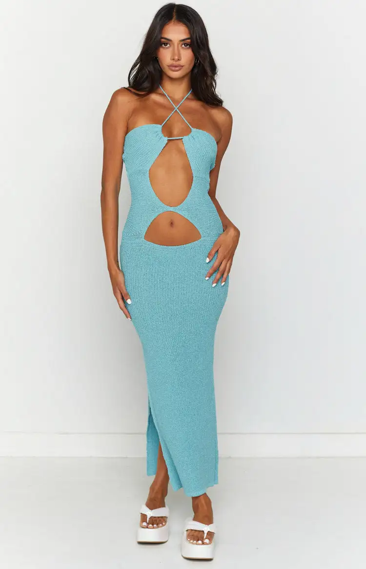 Renata Blue Cut Out Midi Dress