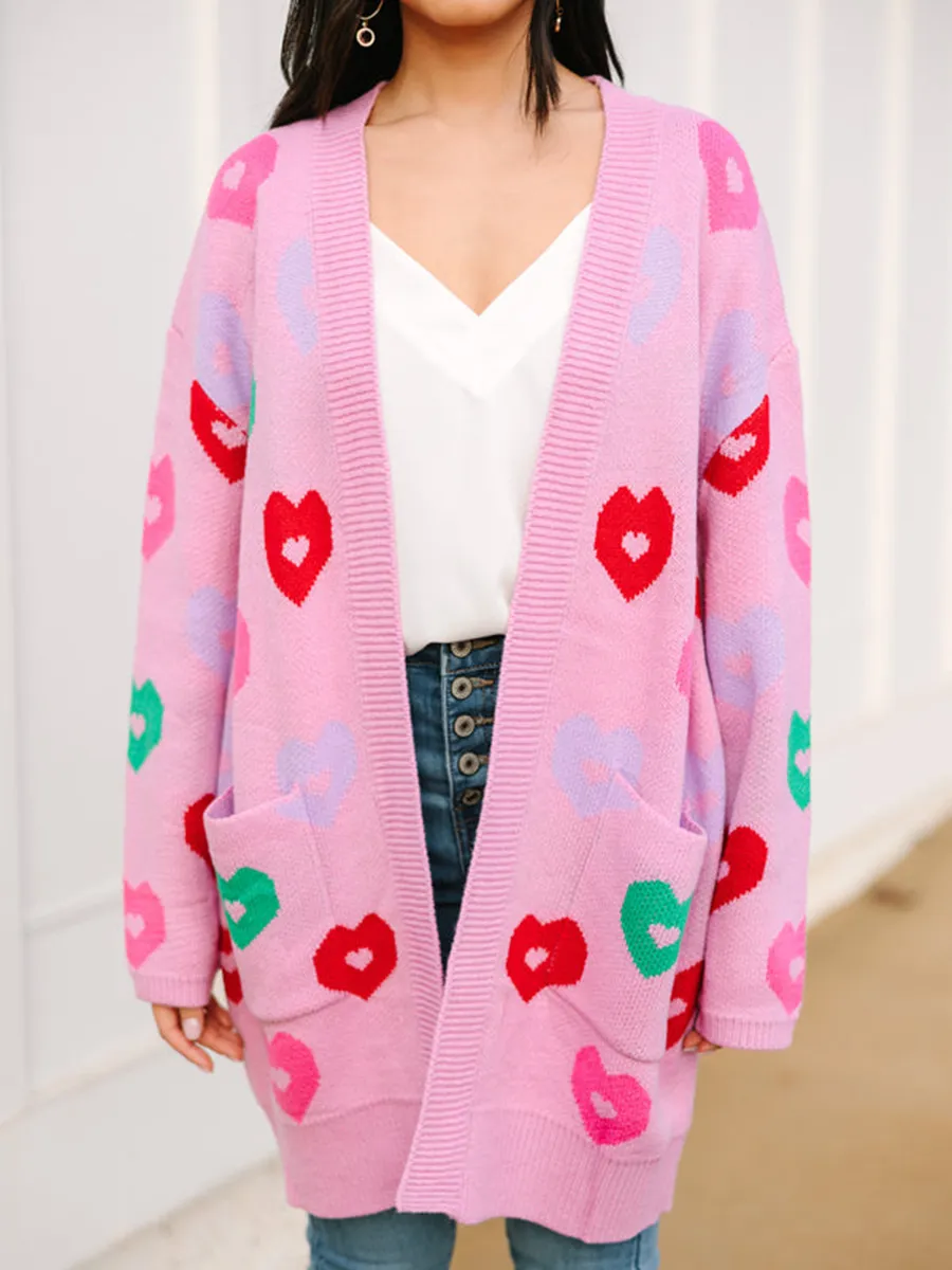 Pink Heart Cardigan