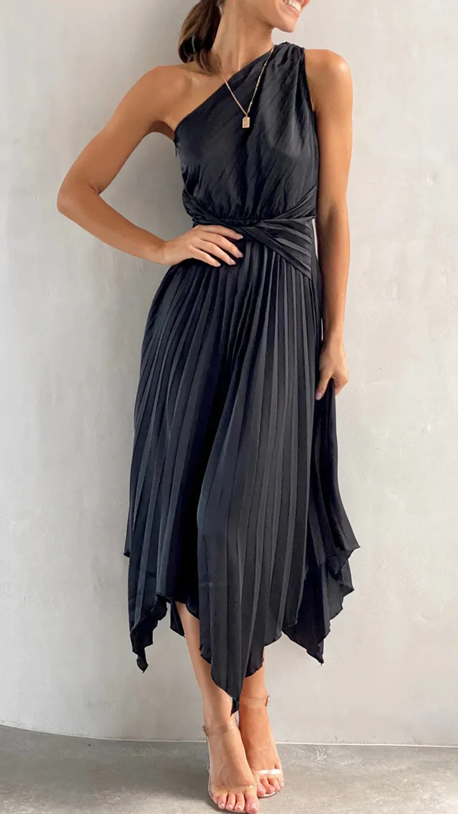 Cali One Shoulder Midi Dress