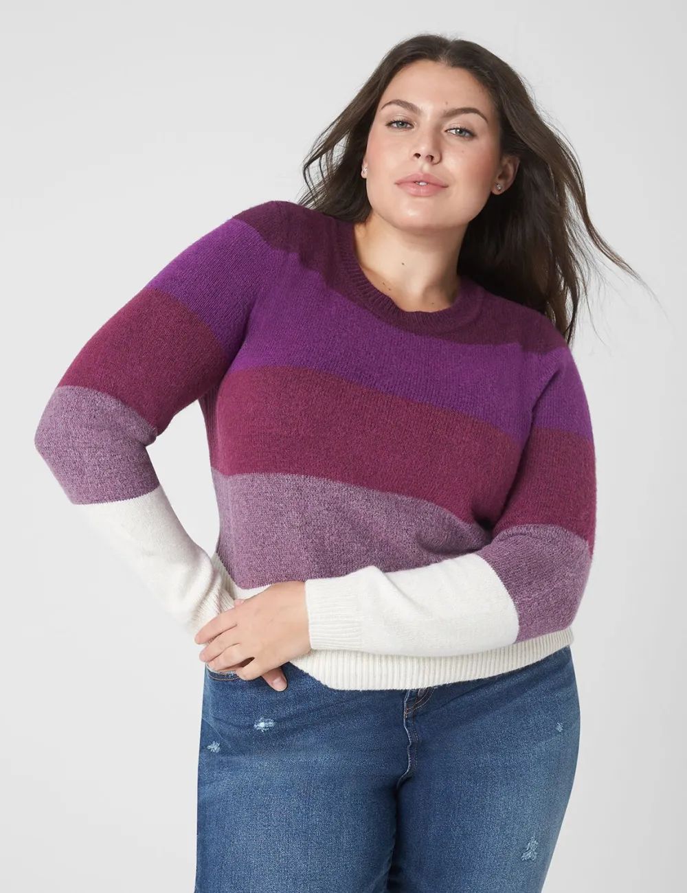 Classic Crew-Neck Striped Pullover Sweater