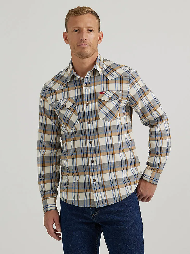 MEN'S COWBOY WASH PLAID SHIRT IN PHEASANT ORANGE