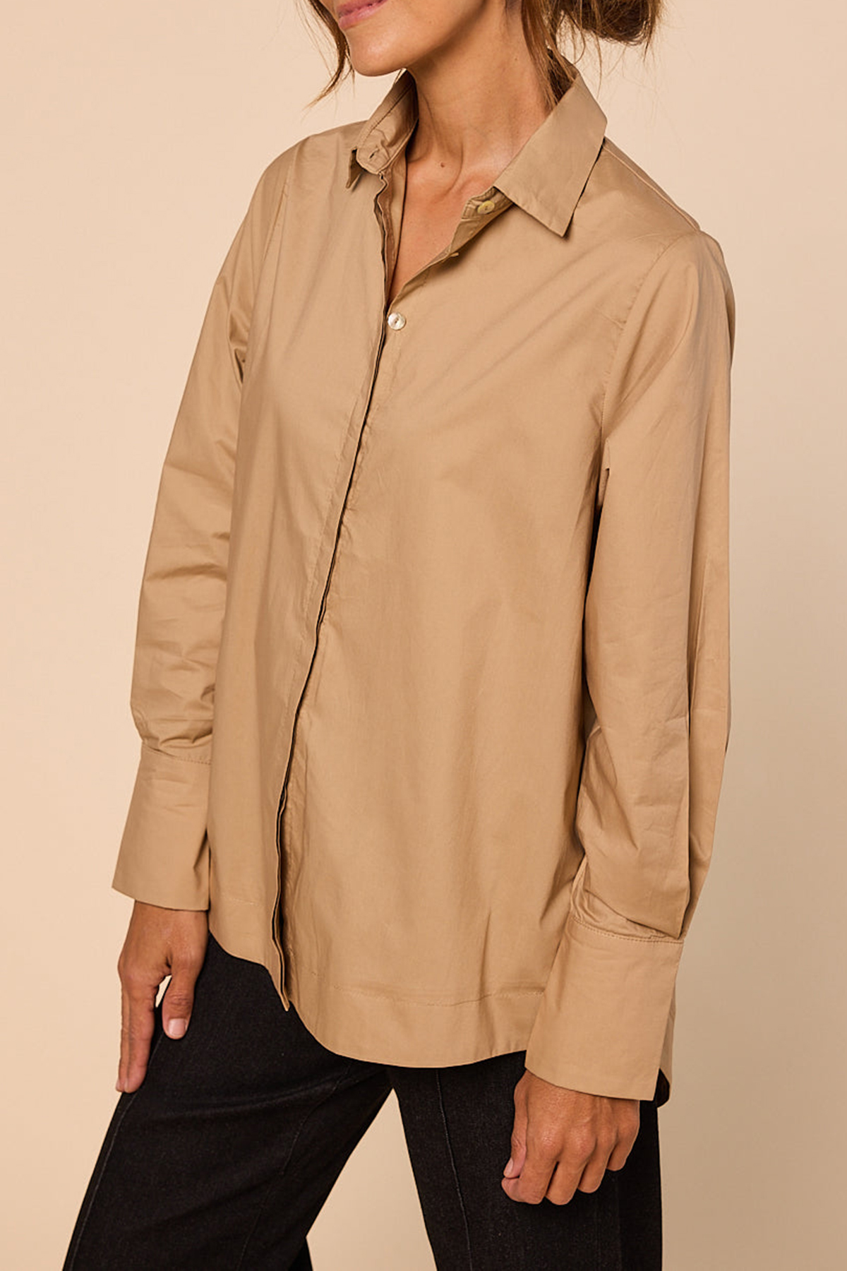 Oversized Boyfriend Shirt In Camel