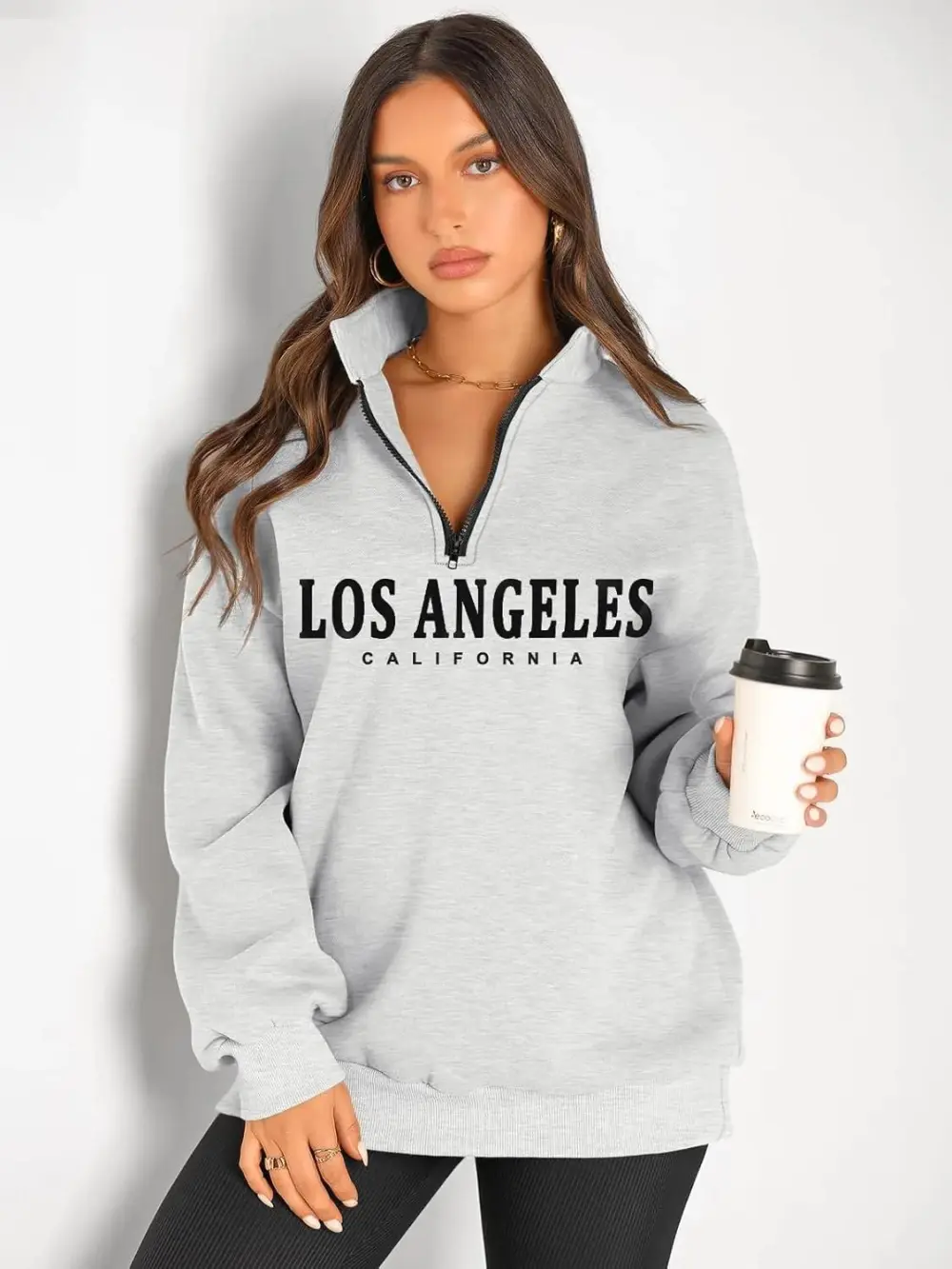 Oversized Sweatshirts Half Zip Pullover Long Sleeve