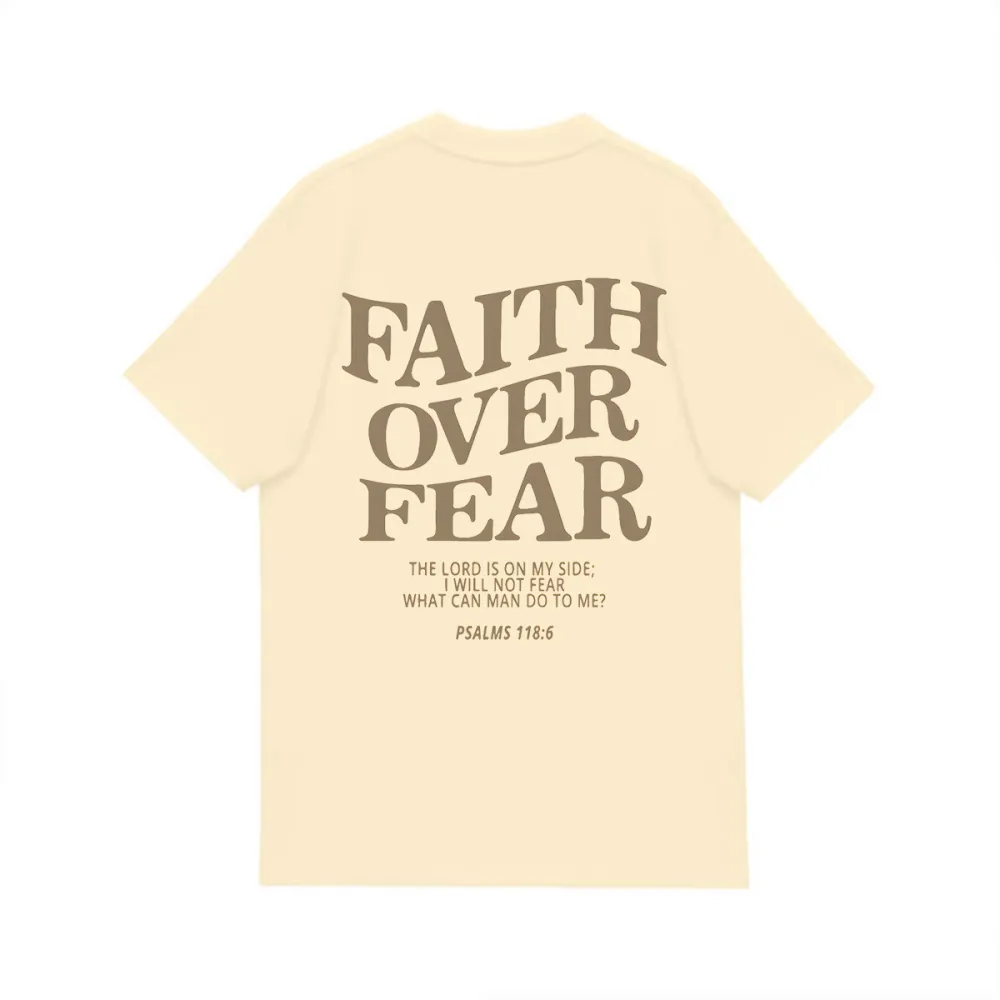 FAITH OVER FEAR PATTERN PRINTED TEE