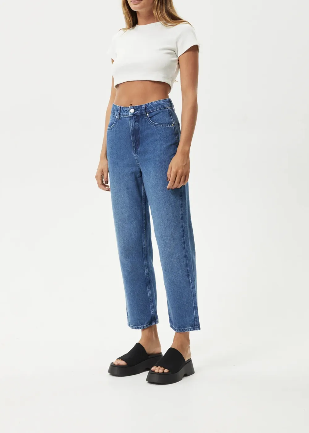 SHELBY - HEMP DENIM CROPPED WIDE LEG JEANS